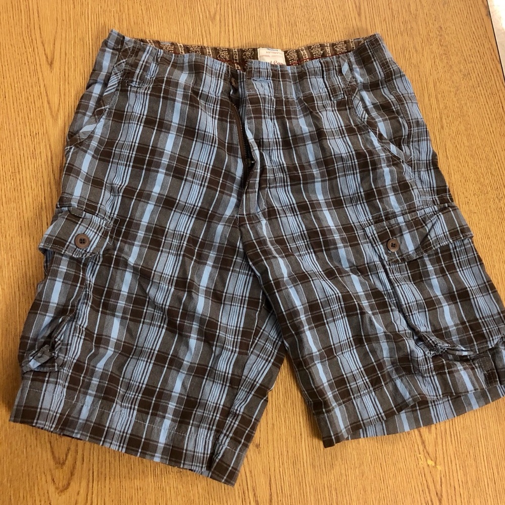 💙 Red Camel Plaid Cargo Shorts